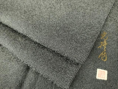 平和屋着物●伝統工芸師　服部光擴　江戸小紋　角通し　黒地　正絹　逸品　AABM3068ck