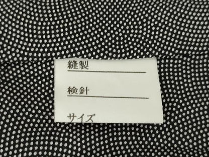 平和屋着物●伝統工芸師　服部光擴　江戸小紋　角通し　黒地　正絹　逸品　AABM3068ck