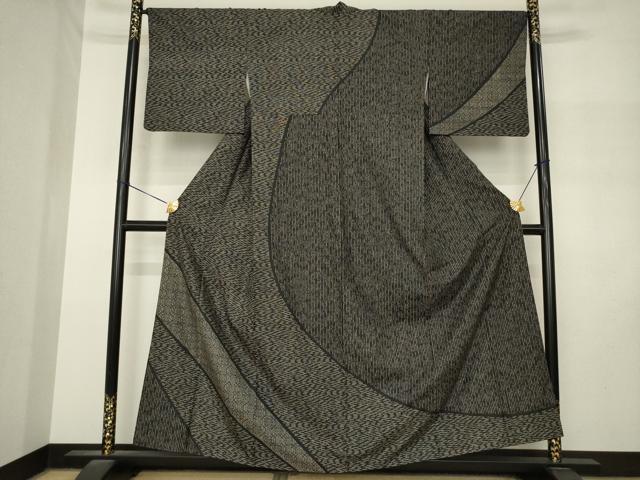平和屋着物●本場縞大島紬　訪問着　流水文　正絹　逸品　AABM3069ck