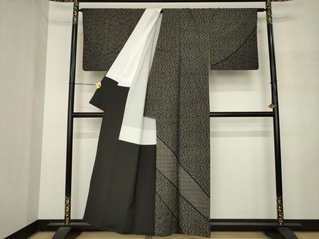 平和屋着物●本場縞大島紬　訪問着　流水文　正絹　逸品　AABM3069ck
