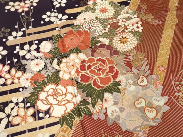 平和屋着物●豪華振袖　駒刺繍　花丸文　暈し染め　金彩　ロング丈　正絹　逸品　AABM3073ck