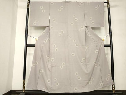 平和屋着物●上質な小紋　雪輪文　ほたる暈し　正絹　逸品　AABM3076ck