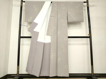 平和屋着物●上質な小紋　雪輪文　ほたる暈し　正絹　逸品　AABM3076ck