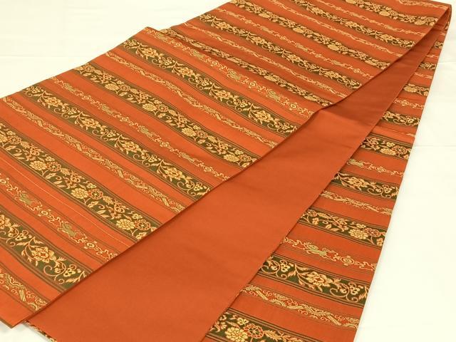 平和屋着物◎全通柄　京袋帯　横段花文　正絹　逸品　AABM3084dk