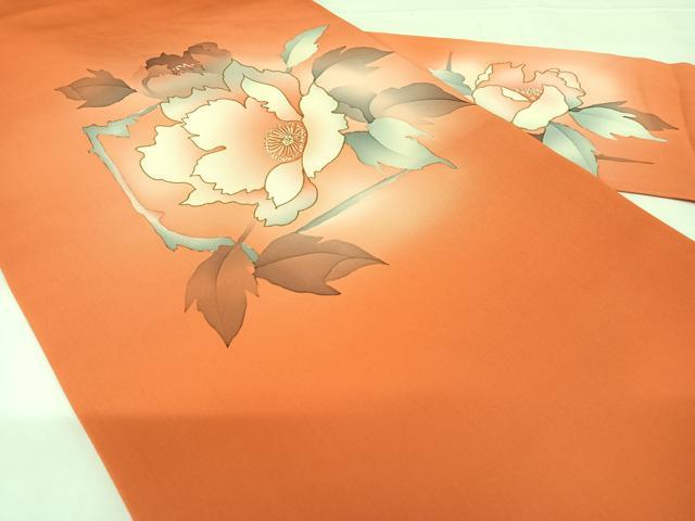 平和屋着物◎塩瀬　九寸名古屋帯　枝花文　金彩　暈し染め　正絹　逸品　AABM3103dk