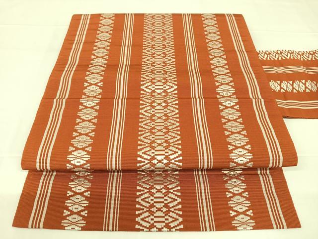 平和屋着物◎本場筑前博多織　八寸名古屋帯　献上　正絹　逸品　AABM3109dk