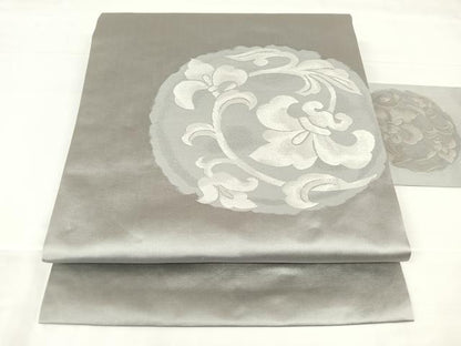 平和屋着物◎九寸名古屋帯　唐織　花丸文　正絹　逸品　AABM3111dk