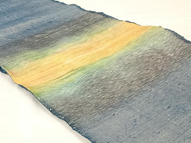 平和屋着物◎八寸名古屋帯　紬地　霞文　正絹　逸品　AABM3114dk