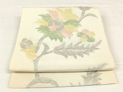 平和屋着物◎八寸名古屋帯　ふくれ織　唐草文　正絹　逸品　AABM3119dk