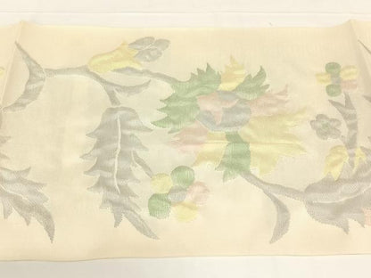 平和屋着物◎八寸名古屋帯　ふくれ織　唐草文　正絹　逸品　AABM3119dk