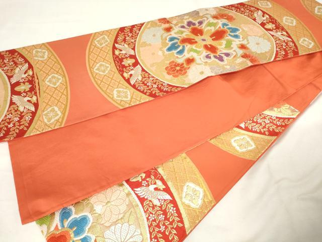 平和屋着物◎六通柄袋帯　唐織　花丸文　金銀糸　正絹　逸品　AABM3127od