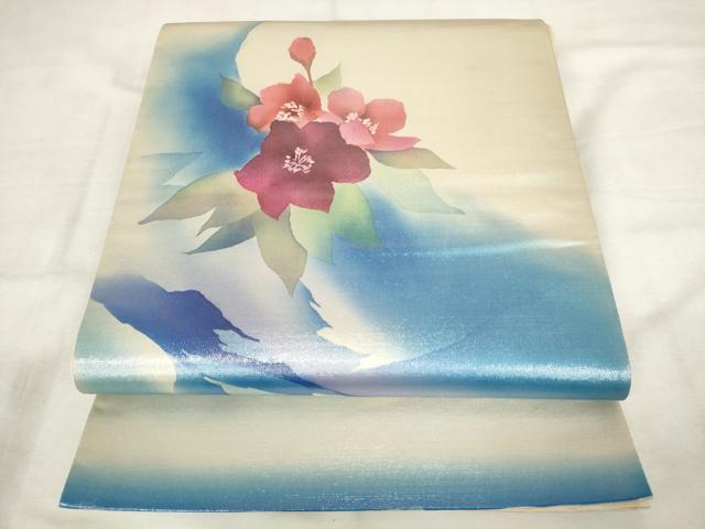 平和屋着物◎太鼓柄袋帯　舞花文　暈し染め　正絹　逸品　AABM3128od
