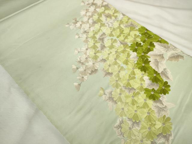 平和屋着物◎太鼓柄袋帯　総刺繍　草花文　銀糸　正絹　逸品　AABM3131od
