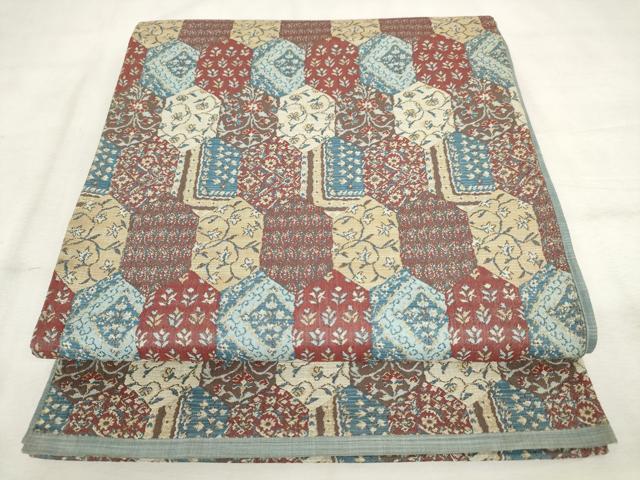 平和屋着物◎六通柄袋帯　紬地　亀甲花文　正絹　逸品　AABM3139od