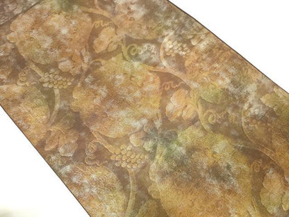 平和屋着物◎六通柄　本袋帯　葡萄唐草文　引箔　正絹　逸品　AABM3140od