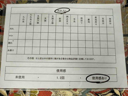 平和屋着物◎六通柄　本袋帯　唐織　更紗花文　黒地　金糸　AABM3152od