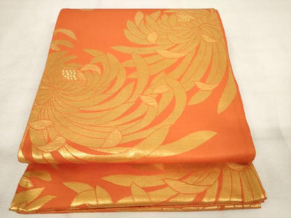 平和屋着物◎六通柄袋帯　乱菊　金糸　正絹　逸品　AABM3163od