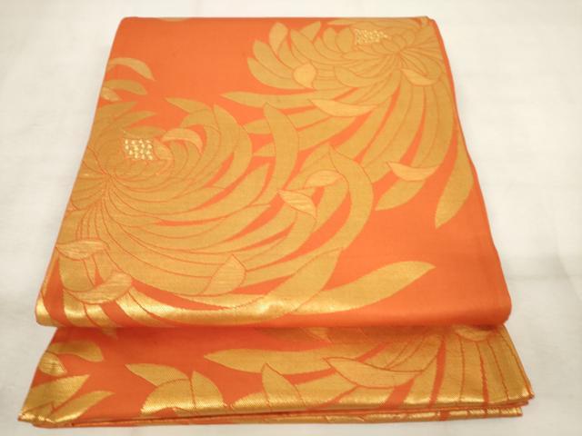平和屋着物◎六通柄袋帯　乱菊　金糸　正絹　逸品　AABM3163od