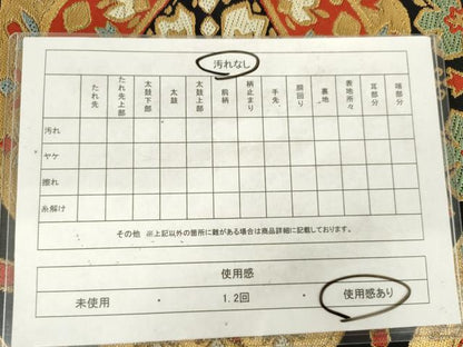 平和屋着物◎六通柄　本袋帯　唐織　みやび錦　亀甲花文　黒地　金銀糸　正絹　逸品　AABM3165od