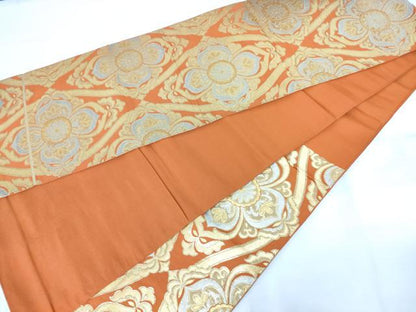 平和屋着物◎六通柄　京本袋帯　立涌花文　金銀糸　正絹　逸品　AABM3171od