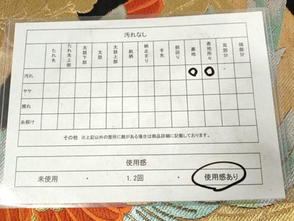 平和屋着物◎六通柄袋帯　唐織　地紙鳳凰桐文　黒地　金銀糸　正絹　逸品　AABM3206od