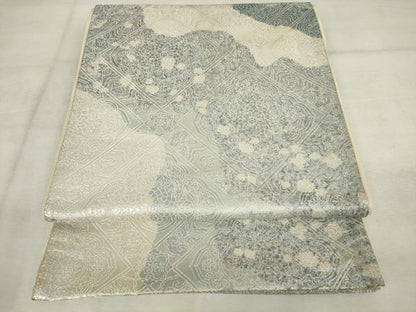平和屋着物◎六通柄袋帯　天井花文　銀糸　正絹　逸品　AABM3233od