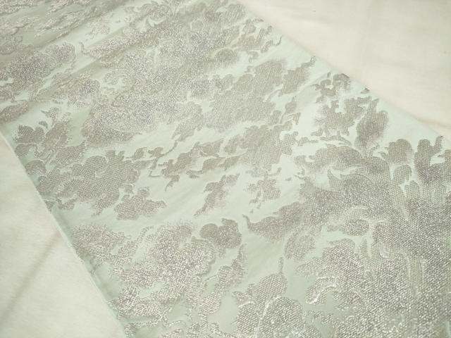 平和屋着物◎六通柄袋帯　唐草文　銀糸　正絹　逸品　AABM3234od
