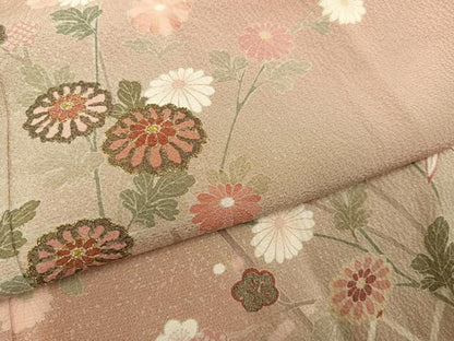 平和屋着物●訪問着　刺繍　草花籬文　暈し染め　金糸　正絹　逸品　AABM3248ph