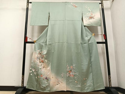 平和屋着物●訪問着　御所車花文　暈し染め　金彩　正絹　逸品　AABM3250ph