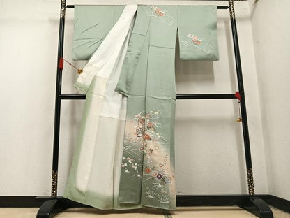 平和屋着物●訪問着　御所車花文　暈し染め　金彩　正絹　逸品　AABM3250ph