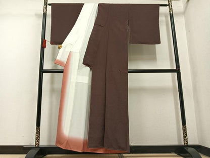 平和屋着物●江戸小紋　作家物　草木染　極小鮫小紋柄　正絹　逸品　未使用　AABM3251ph