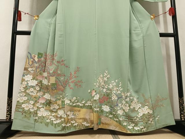 平和屋着物●豪華色留袖　花鳥文　暈し染め　金彩　正絹　逸品　AABM3259ph