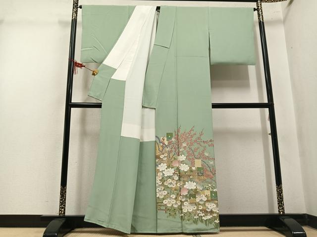 平和屋着物●豪華色留袖　花鳥文　暈し染め　金彩　正絹　逸品　AABM3259ph