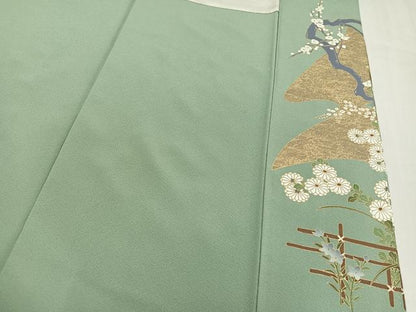 平和屋着物●豪華色留袖　花鳥文　暈し染め　金彩　正絹　逸品　AABM3259ph