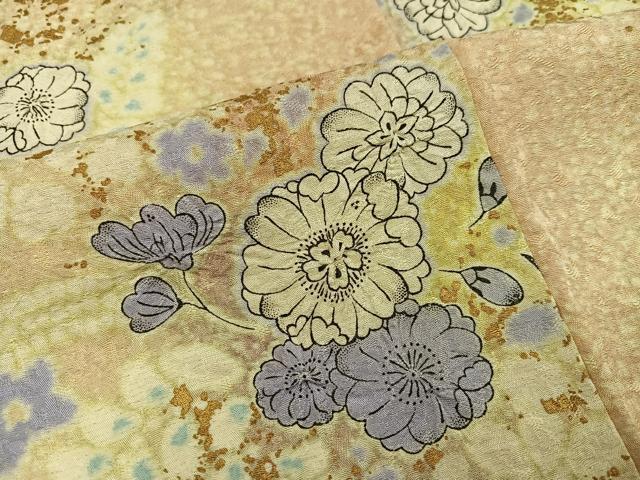 平和屋着物●伝統工芸士　辻井　小紋　辻が花　金彩　銀通し地　正絹　逸品　AABM3261ph