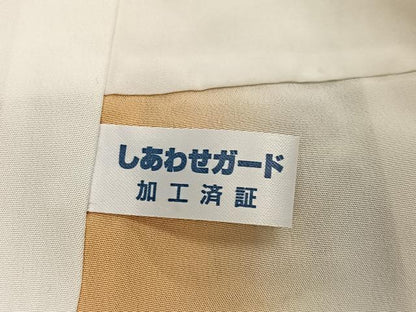 平和屋着物●伝統工芸士　辻井　小紋　辻が花　金彩　銀通し地　正絹　逸品　AABM3261ph