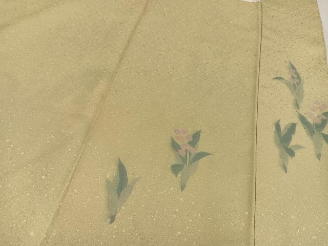 平和屋着物●訪問着　刺繍　草花文　暈し染め　金彩　正絹　逸品　AABM3267ph