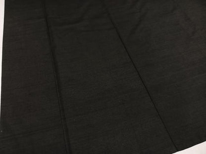 平和屋着物●上質な紬　色無地　黒色　正絹　逸品　AABM3268ph