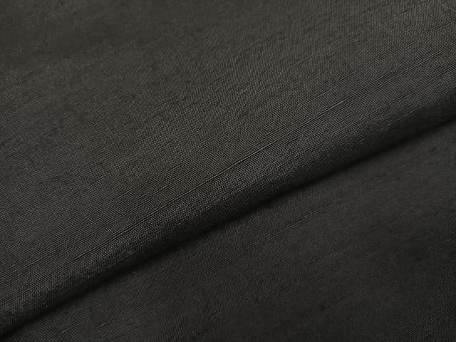 平和屋着物●上質な紬　色無地　黒色　正絹　逸品　AABM3268ph