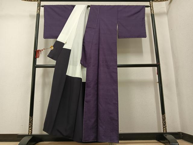 平和屋着物●上質な紬　霞文　正絹　逸品　未使用　AABM3270ph