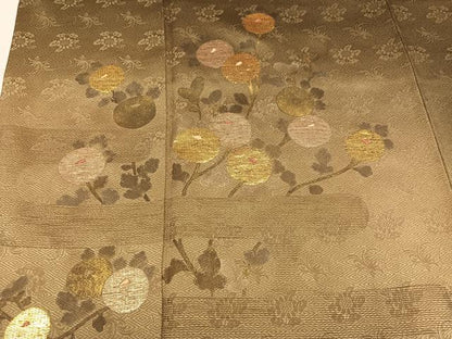 平和屋着物●訪問着　竹屋町刺繍　枝花文　暈し染め　金糸　正絹　逸品　AABM3274ph