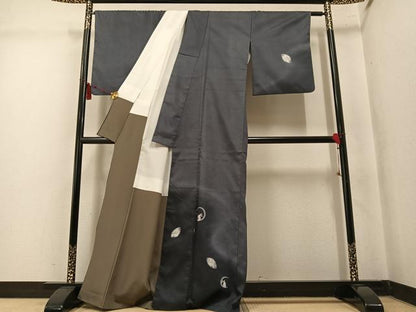平和屋着物●本場縞大島紬　訪問着　雪兎　宮之原織物謹製　暈し染め　証紙付き　正絹　逸品　AABM3277ph