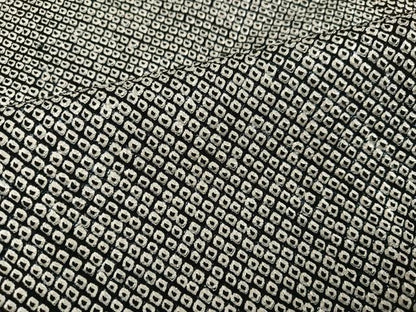 平和屋着物●大変加工の良い総絞り小紋　黒地　正絹　逸品　AABM3280ph