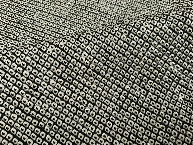 平和屋着物●大変加工の良い総絞り小紋　黒地　正絹　逸品　AABM3280ph