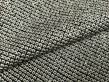 平和屋着物●大変加工の良い総絞り小紋　黒地　正絹　逸品　AABM3280ph