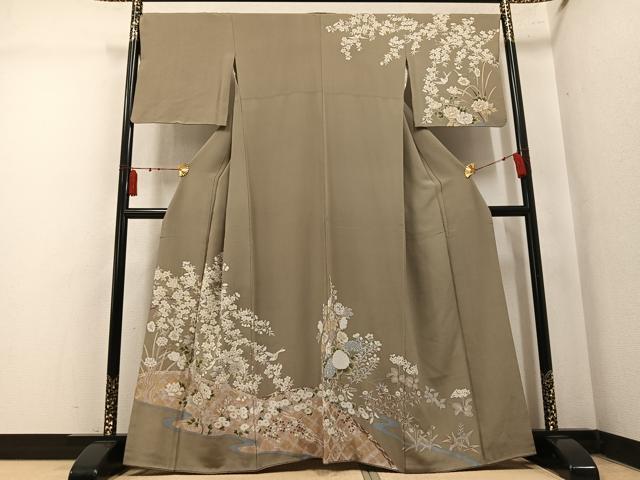 平和屋着物●訪問着　花鳥文　金彩　正絹　逸品　AABM3288ph