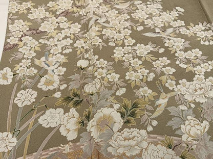 平和屋着物●訪問着　花鳥文　金彩　正絹　逸品　AABM3288ph