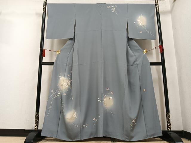 平和屋着物●訪問着　友禅　作家物　草花文　暈し染め　正絹　逸品　AABM3290ph