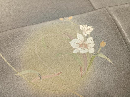 平和屋着物●訪問着　友禅　作家物　草花文　暈し染め　正絹　逸品　AABM3290ph