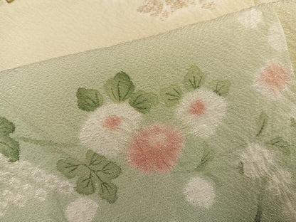 平和屋着物●十日町　名門　滝泰謹製　訪問着　絞り　刺繍　地紙草花文　暈し染め　金彩　正絹　逸品　AABM3297ph